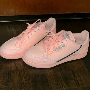 Light pink leather Adidas sneakers. EUC